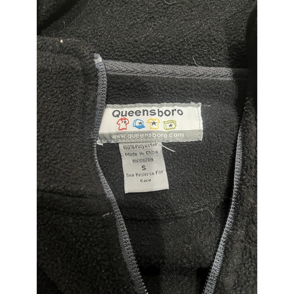 Queensboro Fleece Jacket Size Small Black Full Zip Long Sleeve Embroidered Logo - Picture 4 of 6